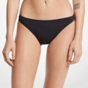 Michael Kors Stretch Nylon Bikini‎ Bottom - Black - Size Large